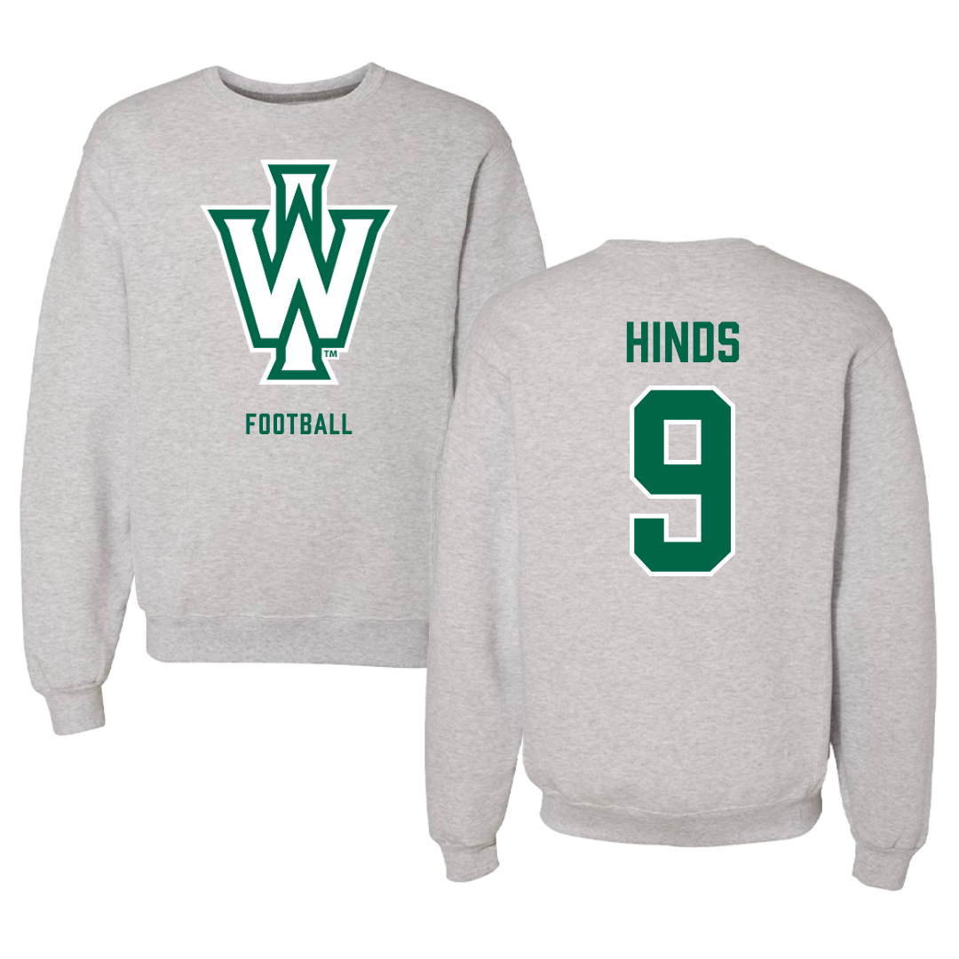 Illinois Wesleyan University Football Gray Crewneck - #9 Zach Hinds