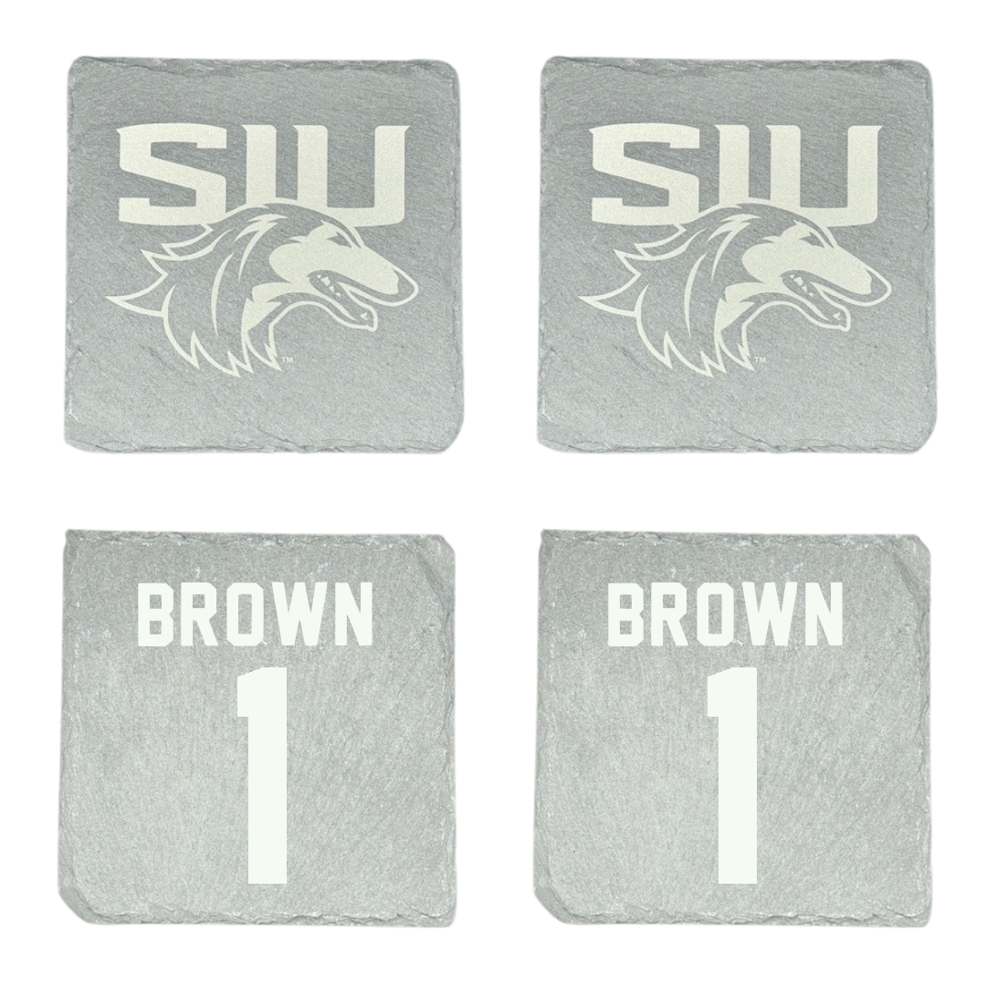 Southern Illinois University at Carbondale Basketball Stone Coaster (4 Pack)  - #1 Tyranny Brown