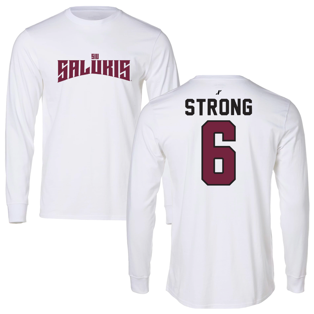 Southern Illinois University at Carbondale Football White Classic Long Sleeve - #6 Justin Strong