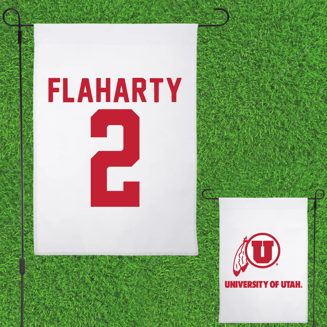 University of Utah Baseball White Garden Flag - #2 Matt Flaharty