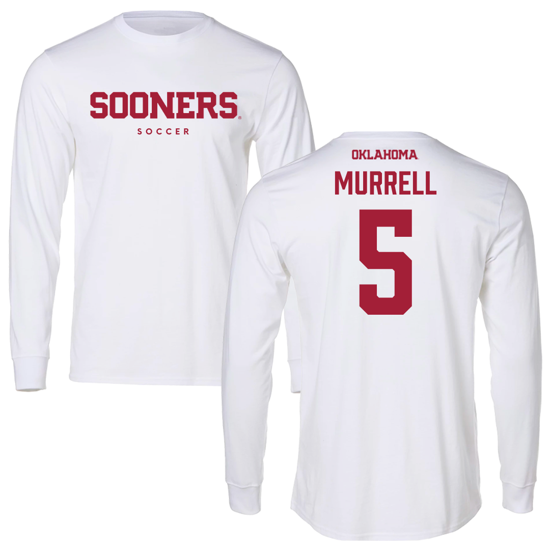 University of Oklahoma Soccer White Sooners Performance Long Sleeve - #5 Hadley Murrell