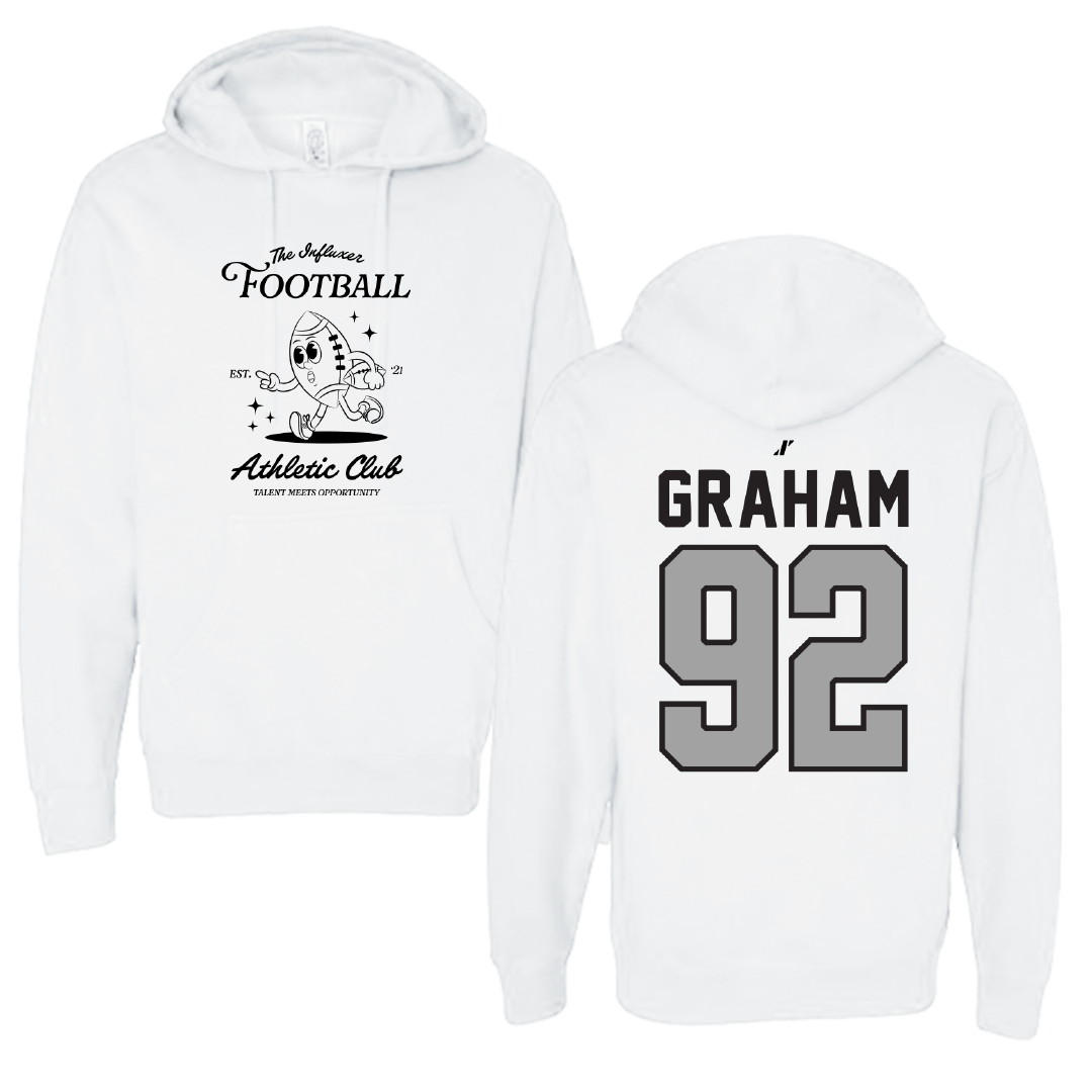 Football White Influxer Athletic Club Hoodie - #92 Caleb Graham