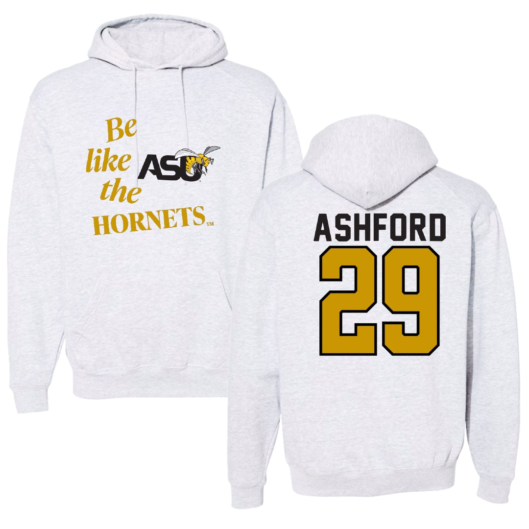 Alabama State University Football Light Gray Be Like Us Hoodie - #29 Ashton Ashford