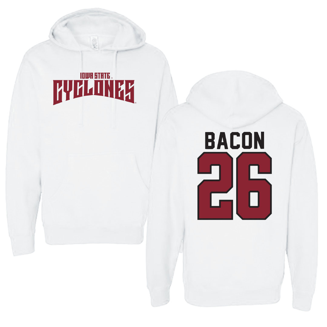 Iowa State University Football White Classic Hoodie - #26 Caleb Bacon