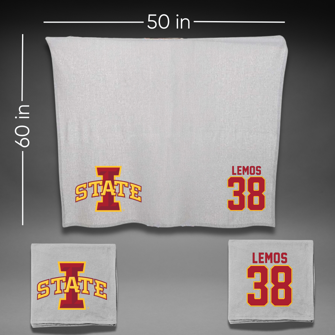 Iowa State University Football Gray Blanket - #38 Eddie Lemos