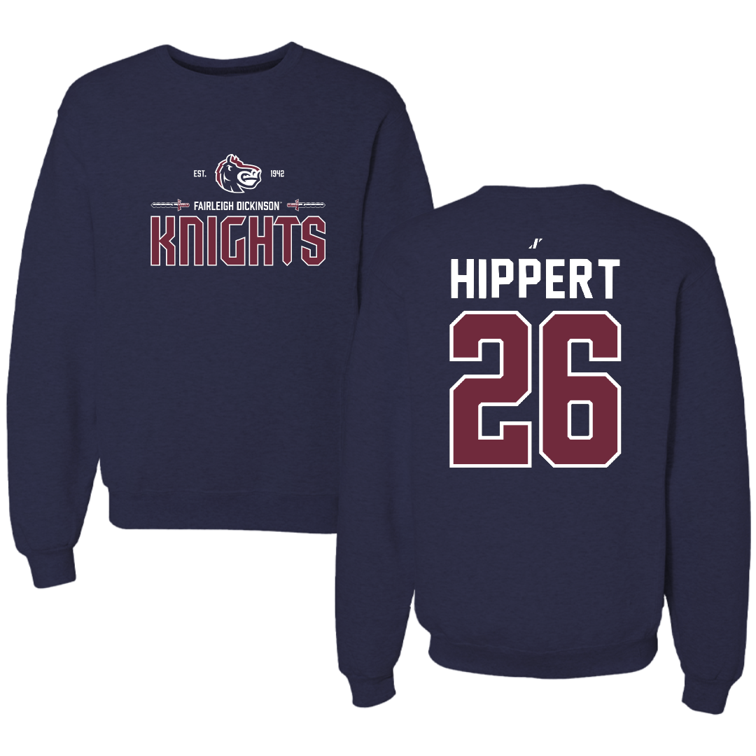 Fairleigh Dickinson University-Metropolitan Campus Lacrosse Navy General Crewneck - #26 Kendal Hippert