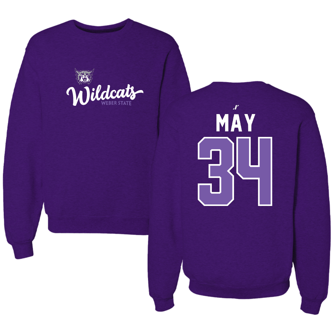 Weber State University Football Purple General Crewneck - #34 Colter May