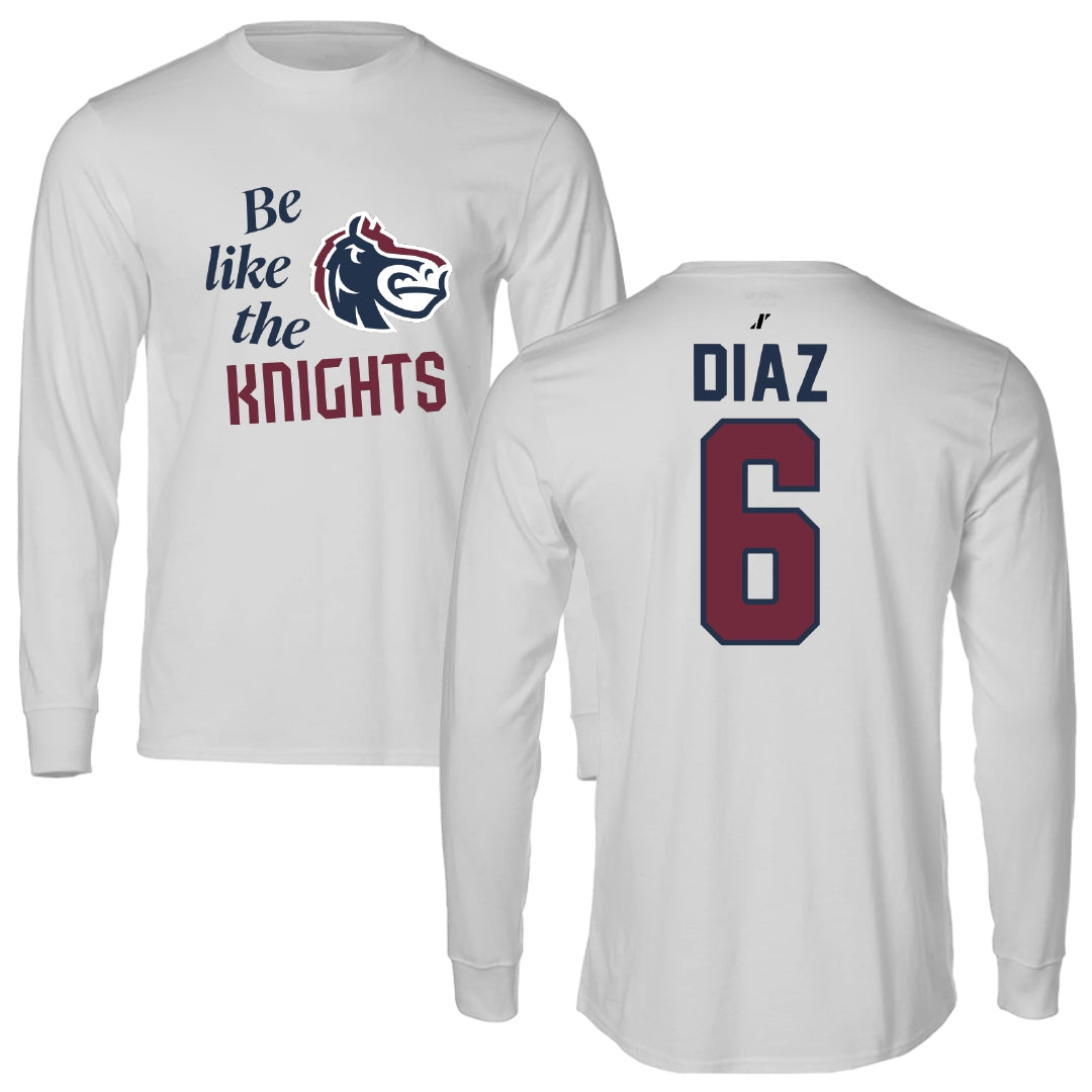 Fairleigh Dickinson University-Metropolitan Campus Volleyball Light Gray Be Like Us Long Sleeve - #6 Diego Diaz