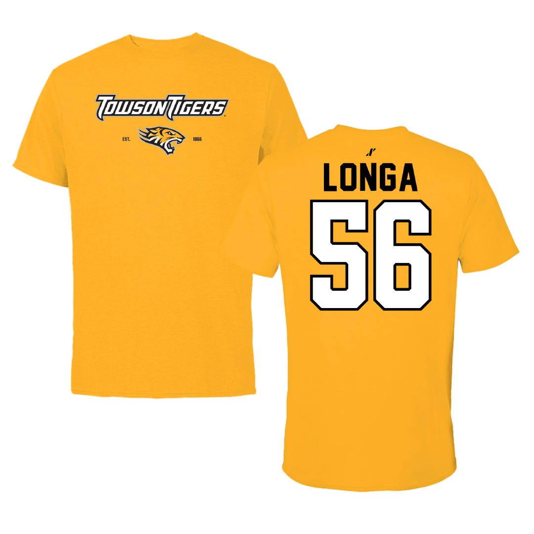 Towson University Football Gold General Tee - #56 Matthieu Longa