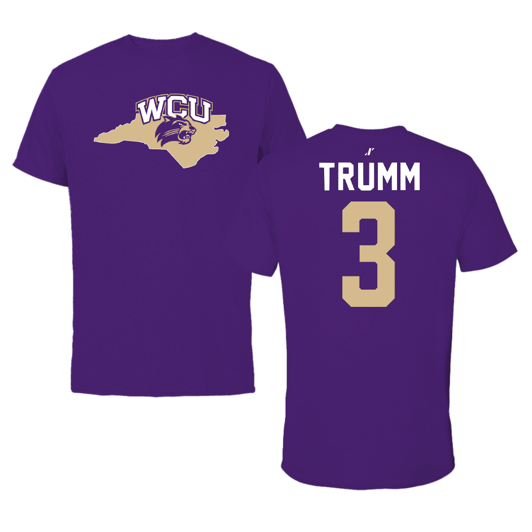 Western Carolina University Basketball Purple State Tee - #3 Reagan Trumm