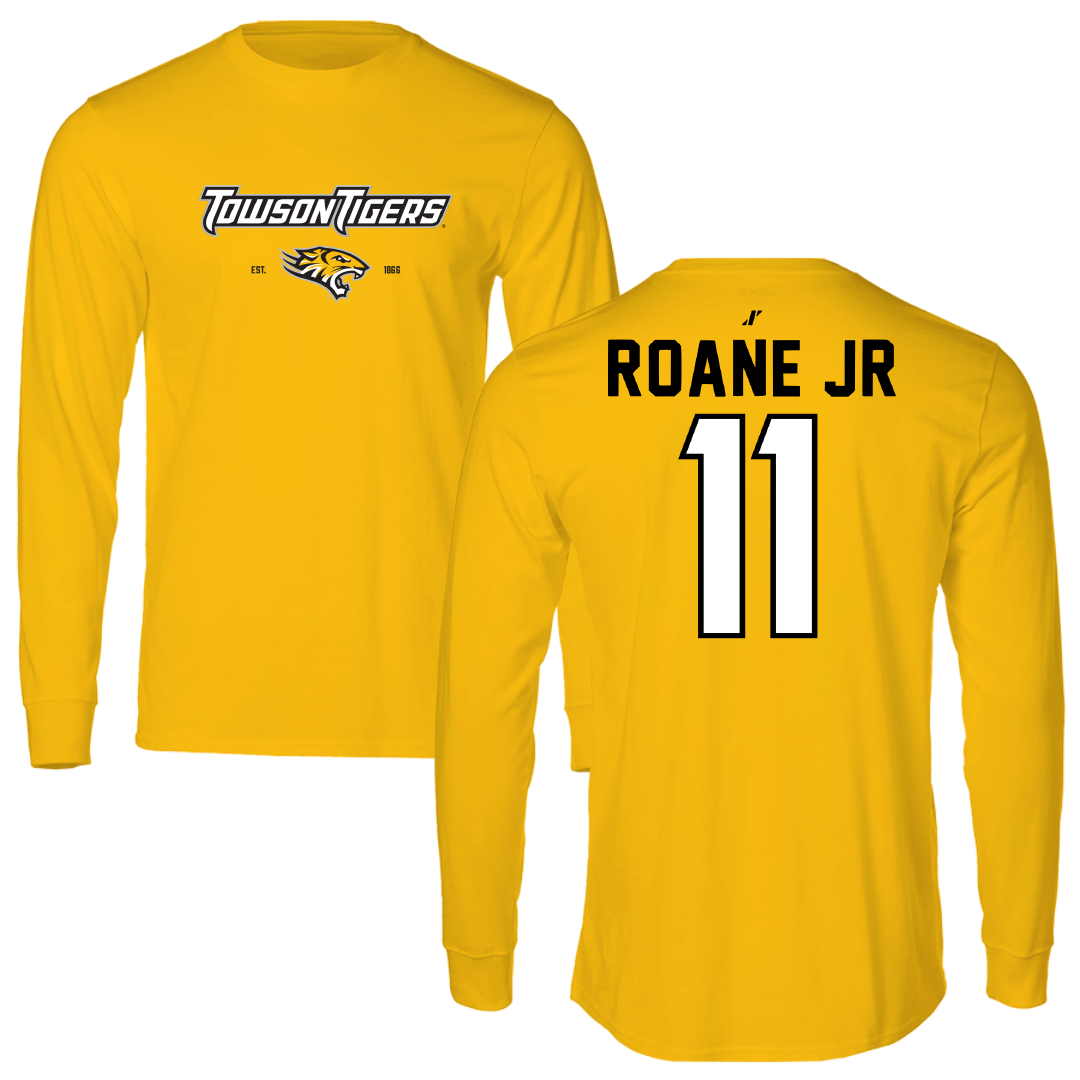 Towson University Football Gold General Long Sleeve - #11 Rodney Roane Jr