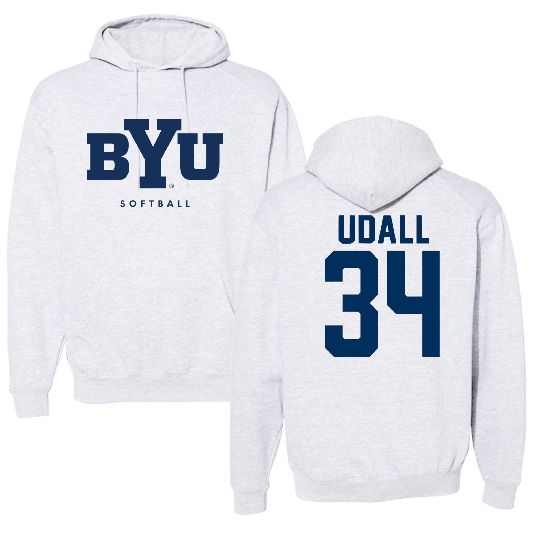 Brigham Young University Softball Gray Hoodie - #34 Madison Udall