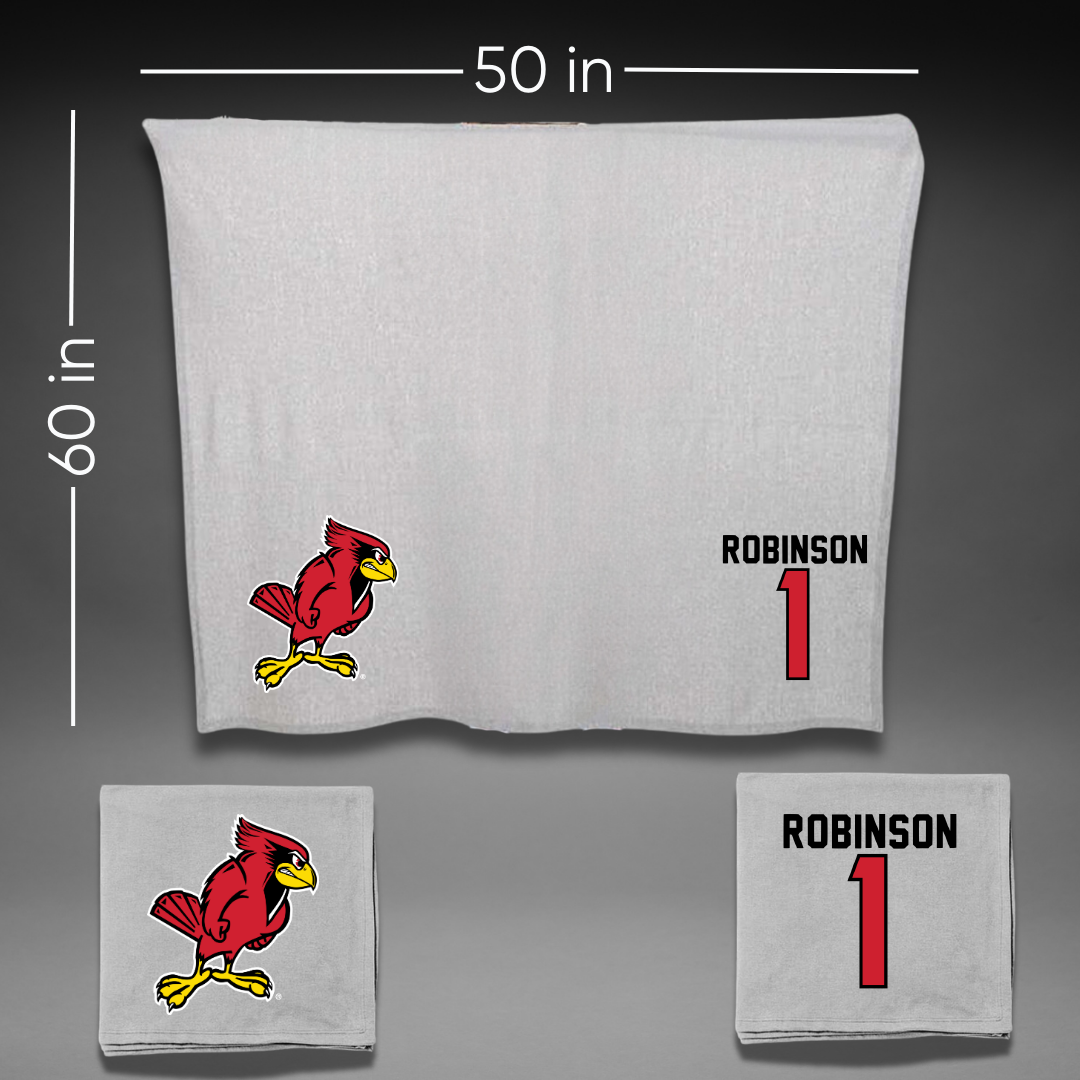 Illinois State University Baseball Gray Blanket - #1 Shai Robinson