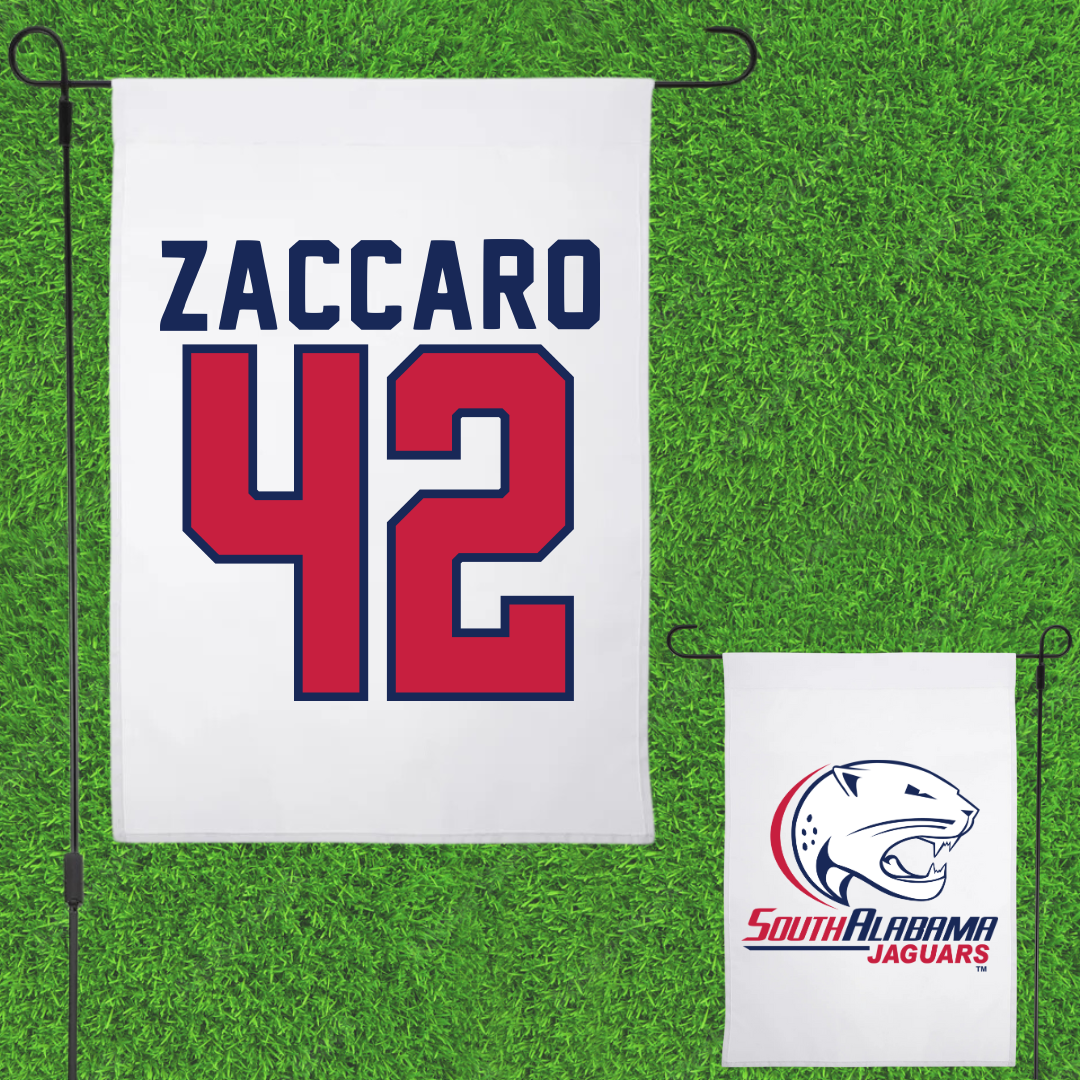 University of South Alabama Football White Garden Flag - #42 Anthony Zaccaro