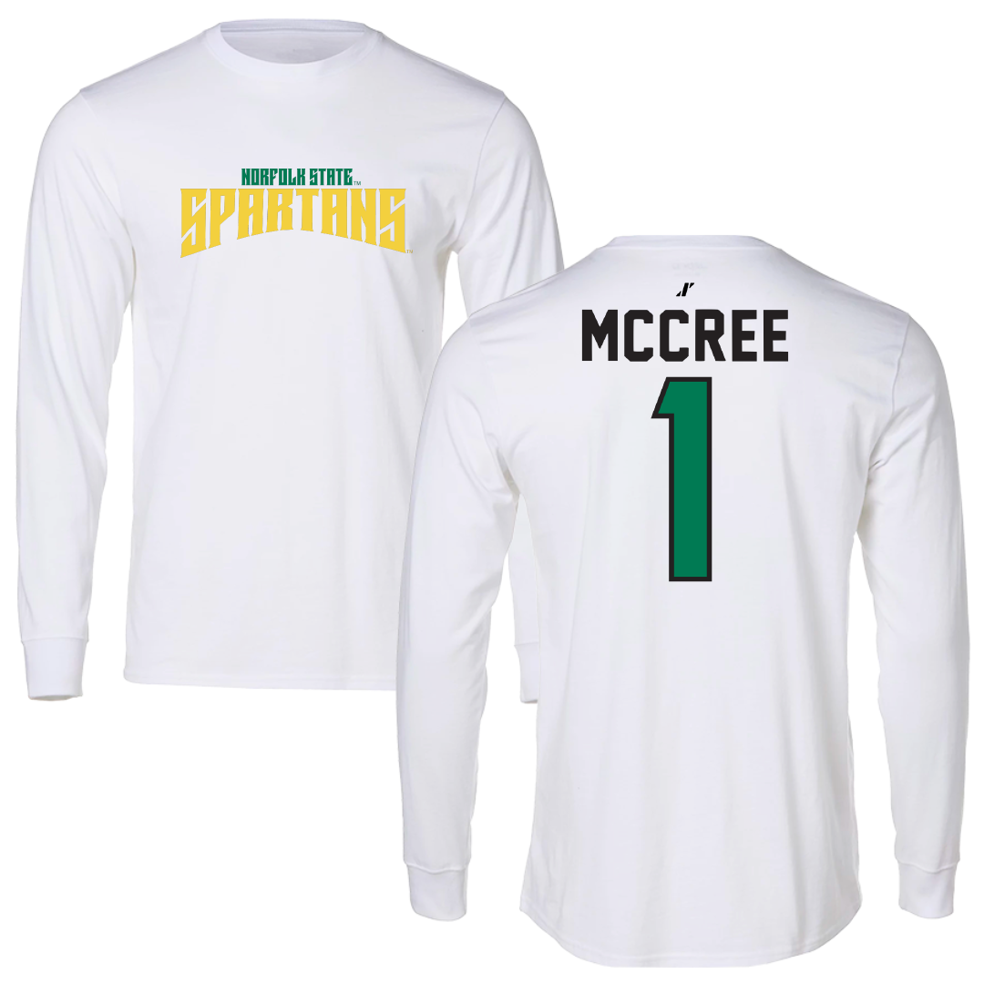 Norfolk State University Volleyball White Classic Long Sleeve - #1 Sydney McCree
