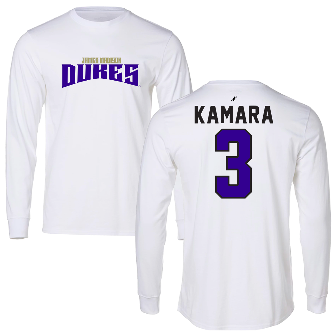 James Madison University Football White Classic Long Sleeve - #3 Mikail Kamara