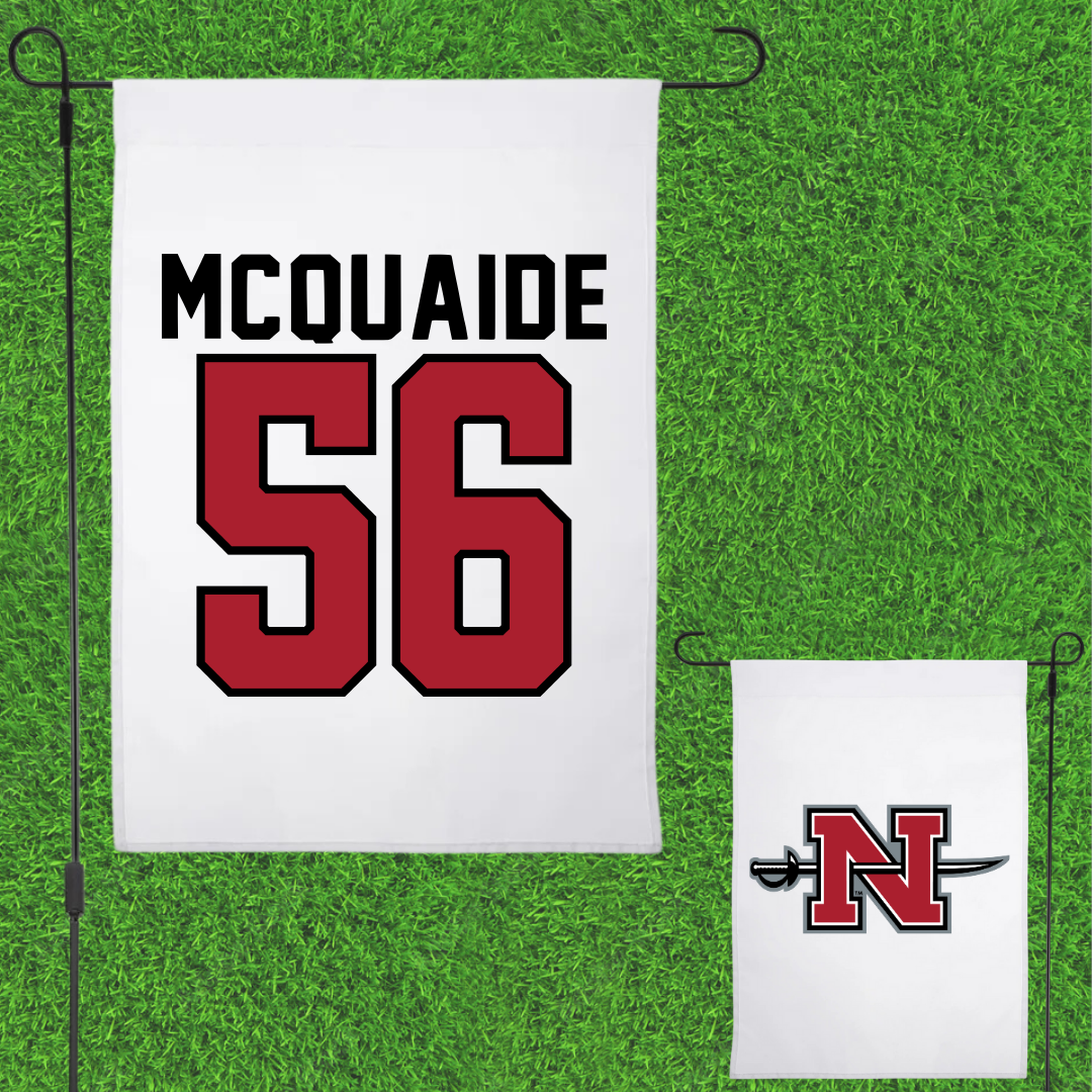 Nicholls State University Football White Garden Flag - #56 Pat McQuaide