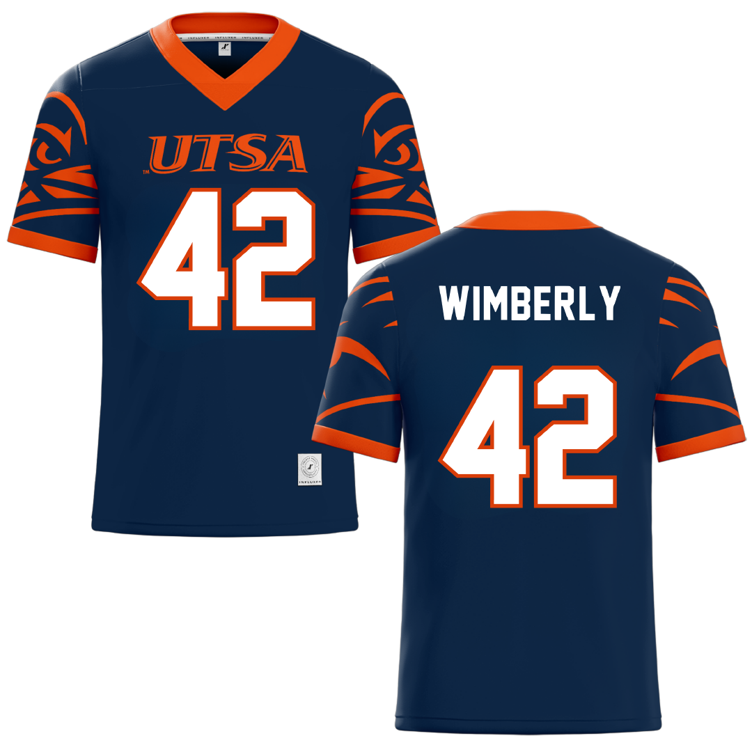 University of Texas at San Antonio Blue Football Jersey - #42 Daemian Wimberly