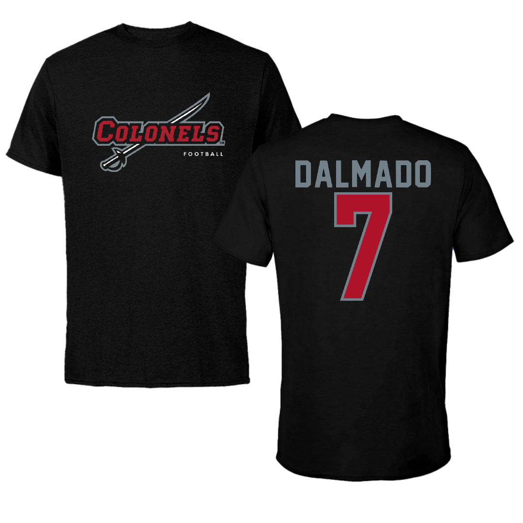 Nicholls State University Football Black Tee - #7 Jake Dalmado