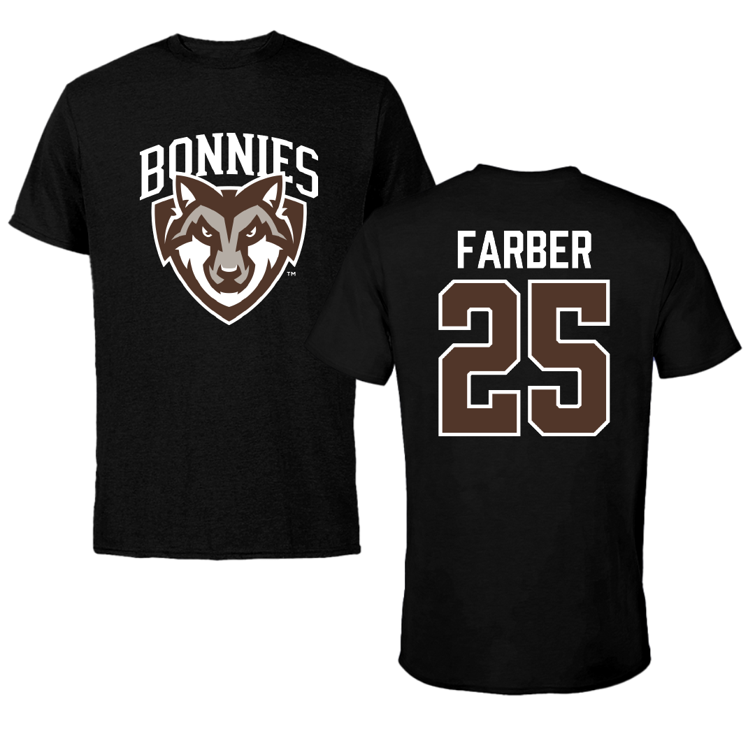 St. Bonaventure University Softball Black Performance Tee - #25 Abby Farber