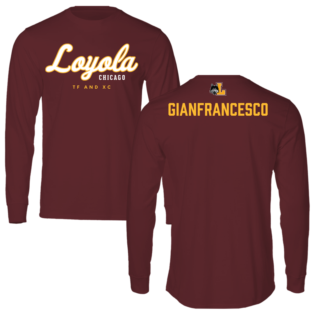 Loyola University-Chicago TF and XC Maroon Block Long Sleeve - Mia Gianfrancesco