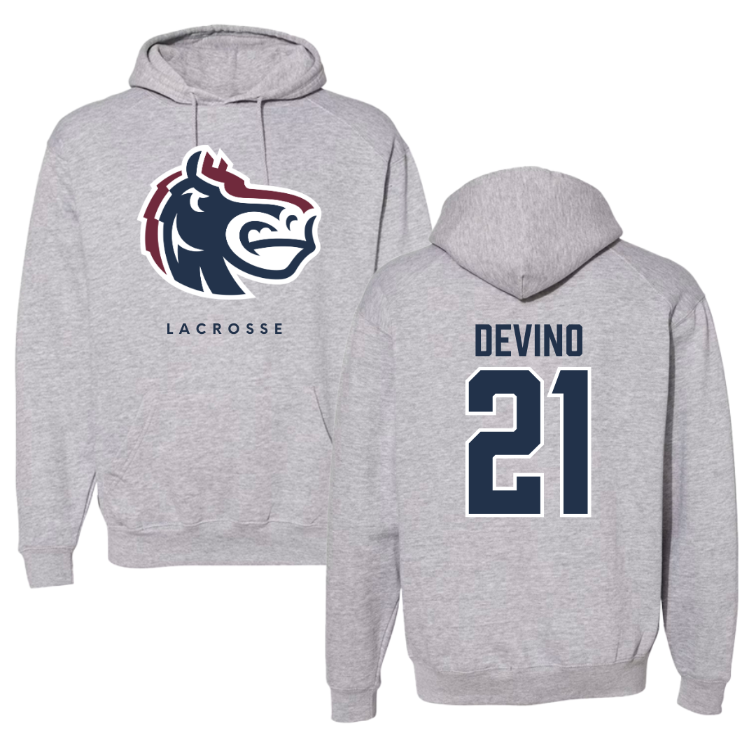 Fairleigh Dickinson University-Metropolitan Campus Lacrosse Gray Hoodie - #21 Mia Devino