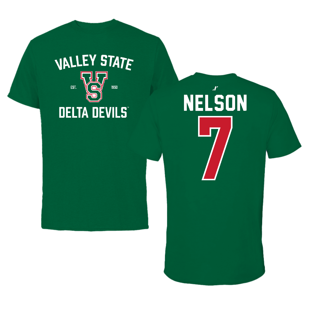 Mississippi Valley State University Football Green General Performance Tee - #7 Camo Nelson