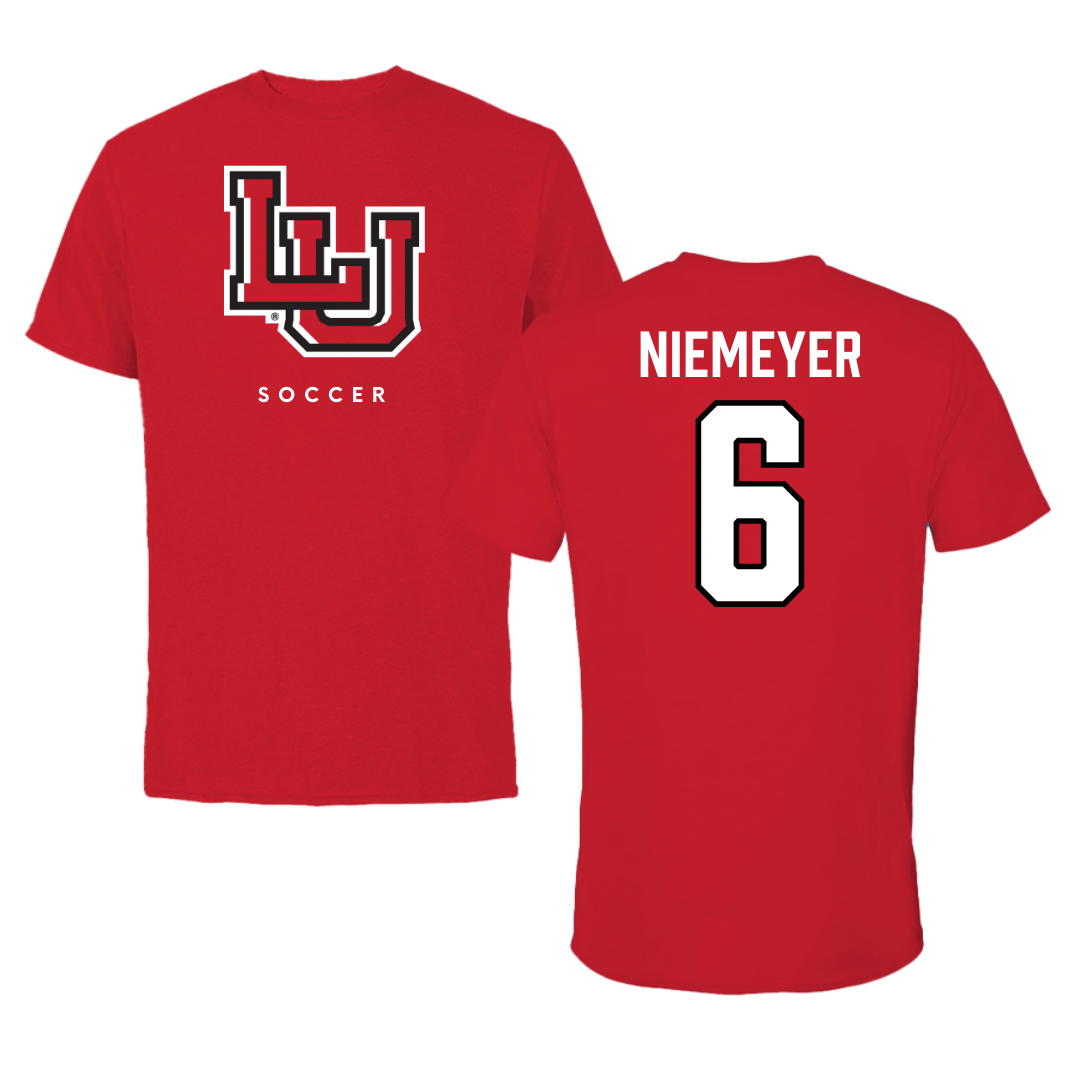 Lamar University Soccer Red Performance Tee - #6 Kaitlyn Niemeyer