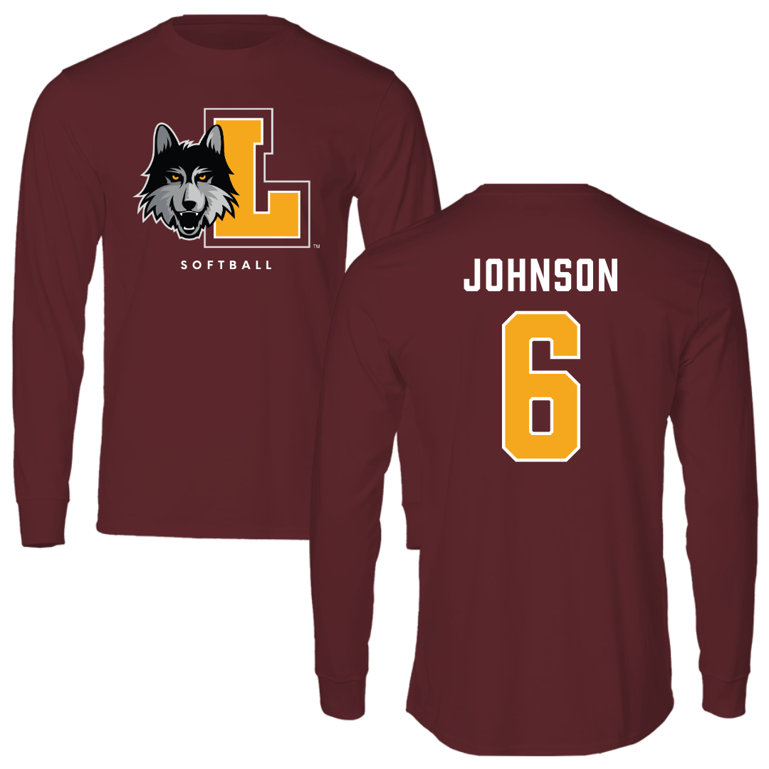 Loyola University-Chicago Softball Maroon Mascot Long Sleeve - #6 Bailey Johnson
