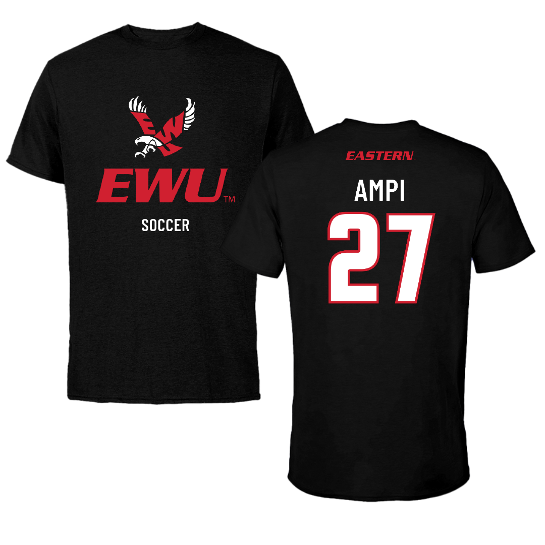 Eastern Washington University Soccer Black EWU Tee - #27 Ryanne Ampi