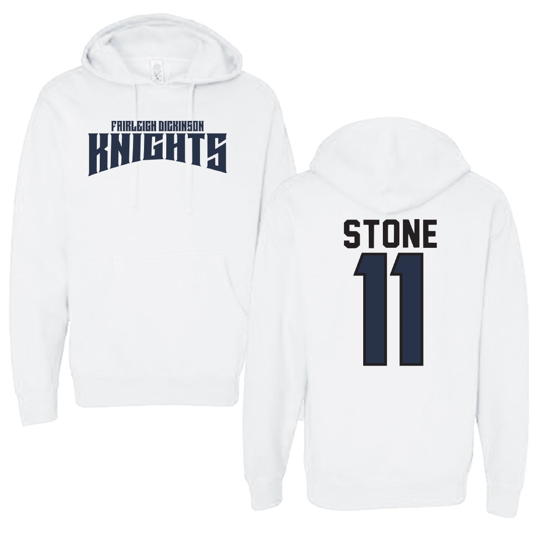 Fairleigh Dickinson University-Metropolitan Campus Softball White Classic Hoodie - #11 Ayden Stone