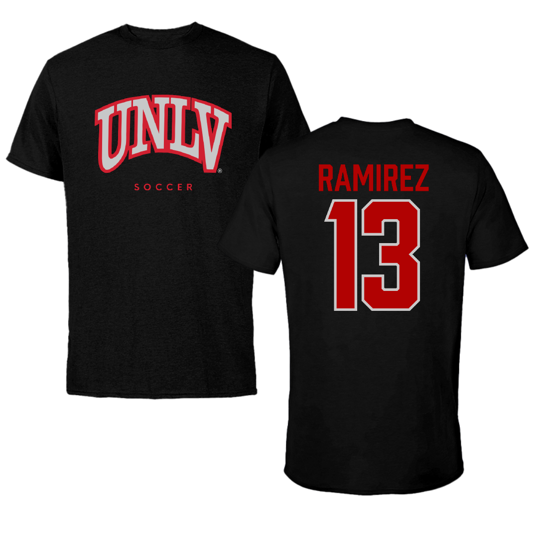 University of Nevada-Las Vegas Soccer Black Tee - #13 Mallie Ramirez