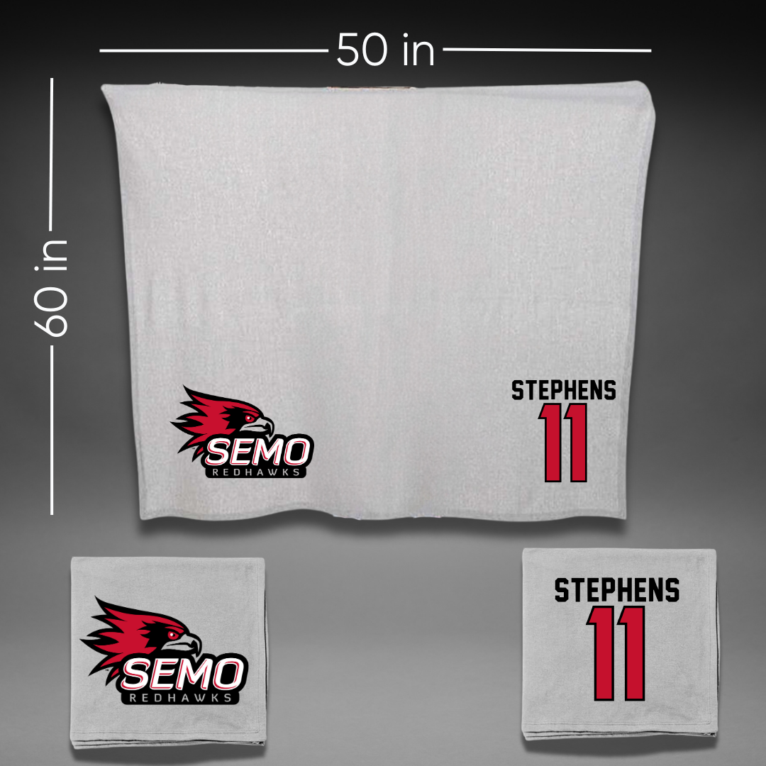 Southeast Missouri State University Basketball Gray Blanket - #11 Abby Stephens