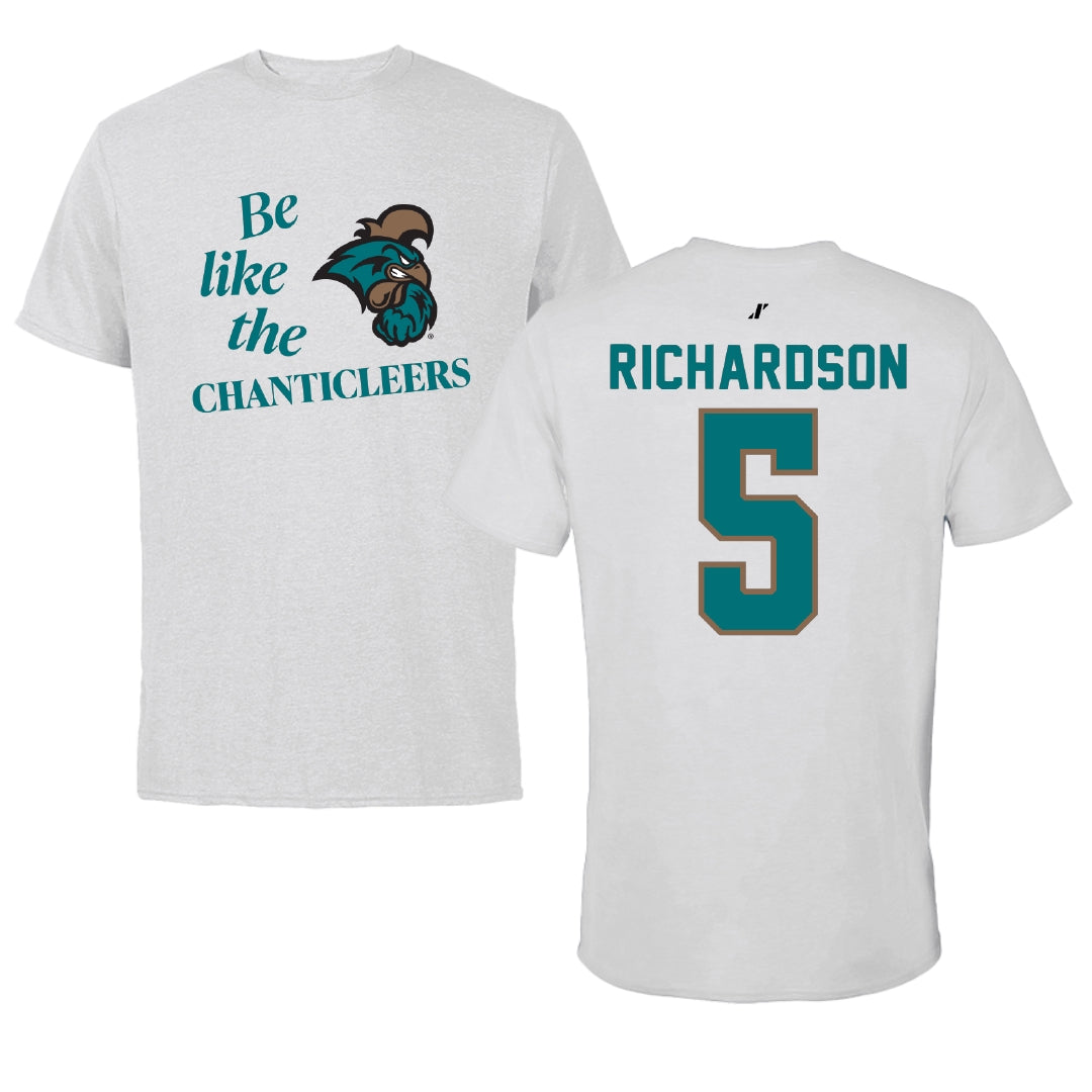 Coastal Carolina University Basketball Light Gray Be Like Us Performance Tee - #5 Deaja Richardson