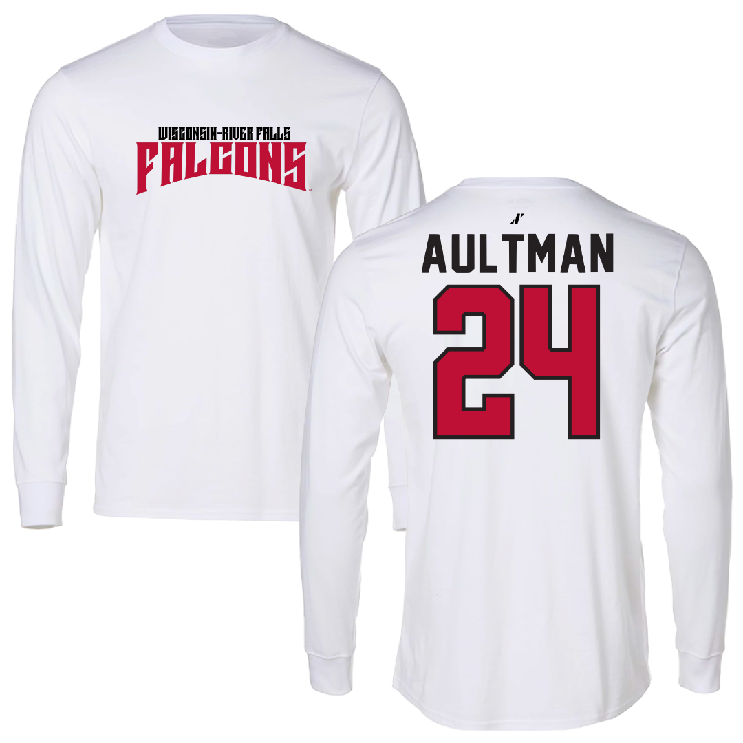 University of Wisconsin-River Falls Softball White Classic Performance Long Sleeve - #24 Kelly Aultman