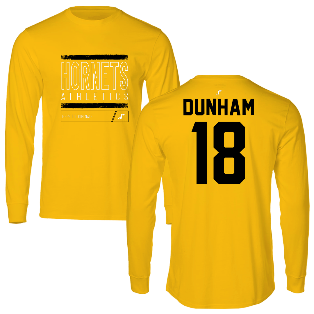Alabama State University Soccer Gold Dominate Performance Long Sleeve - #18 Morgan Dunham