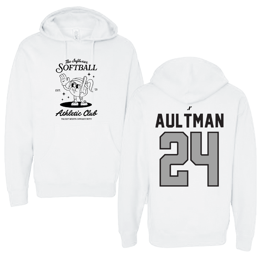 Softball White Influxer Athletic Club Hoodie - #24 Kelly Aultman