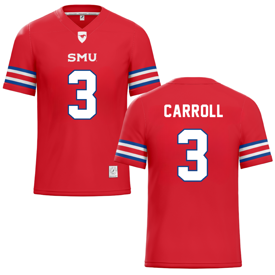 Southern Methodist University Red Football Jersey - #3 Jamarion Carroll