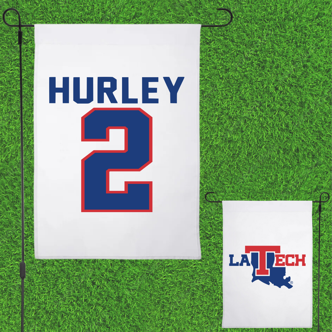 Louisiana Tech University Volleyball White Garden Flag - #2 Jailen Hurley