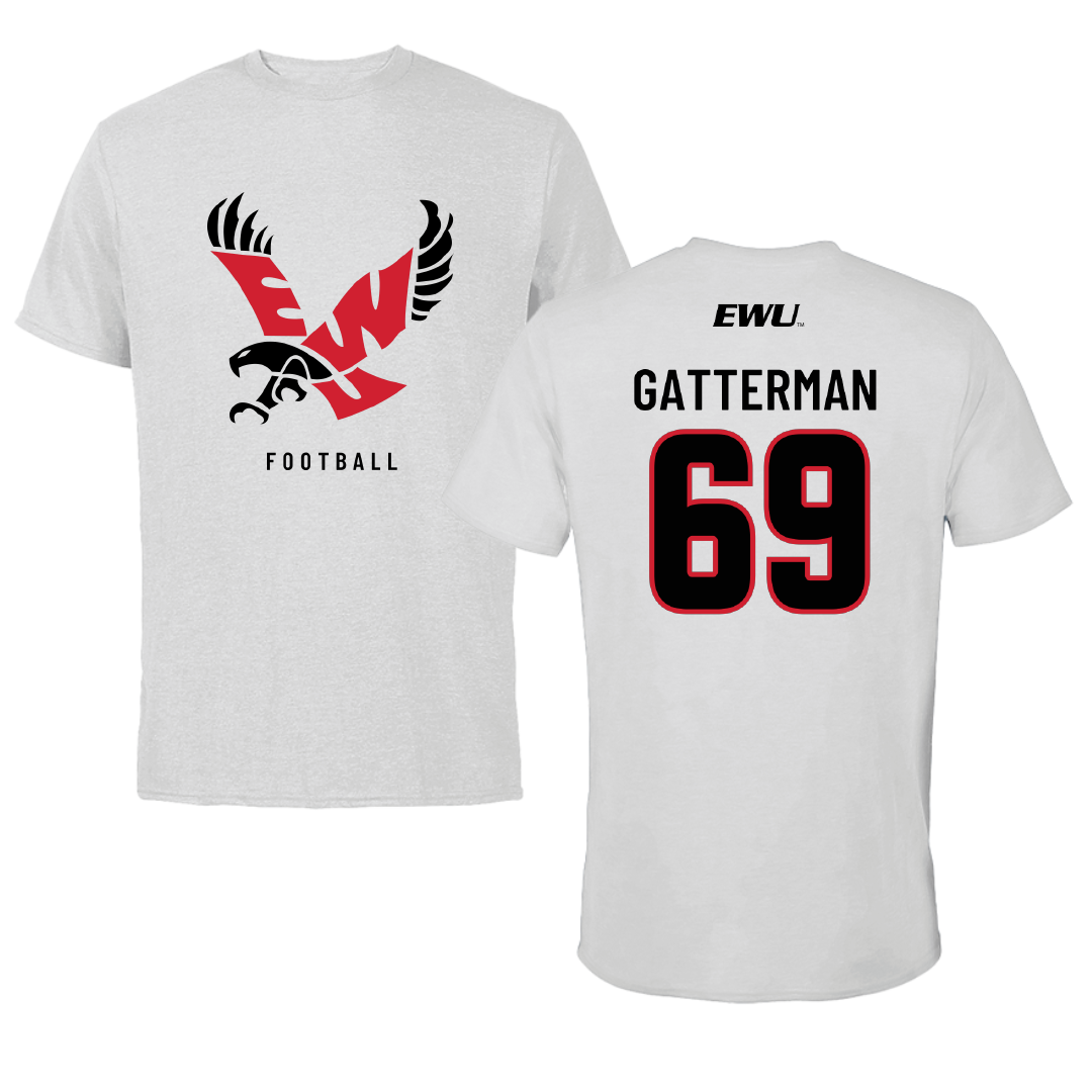 Eastern Washington University Football Light Gray Performance Tee - #69 Dane Gatterman