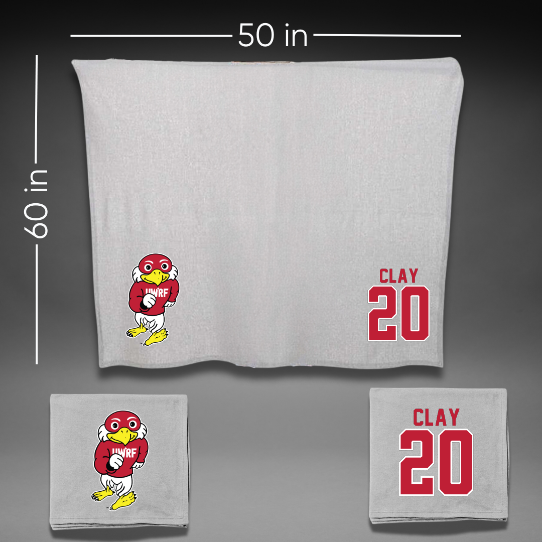 University of Wisconsin-River Falls Football Gray Blanket - #20 TJ Clay