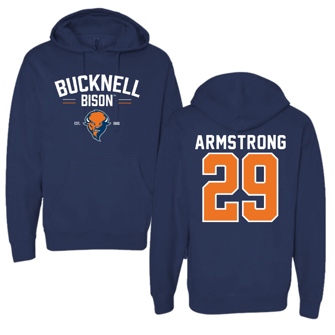 Bucknell University Lacrosse Navy General Hoodie - #29 Thomas Armstrong