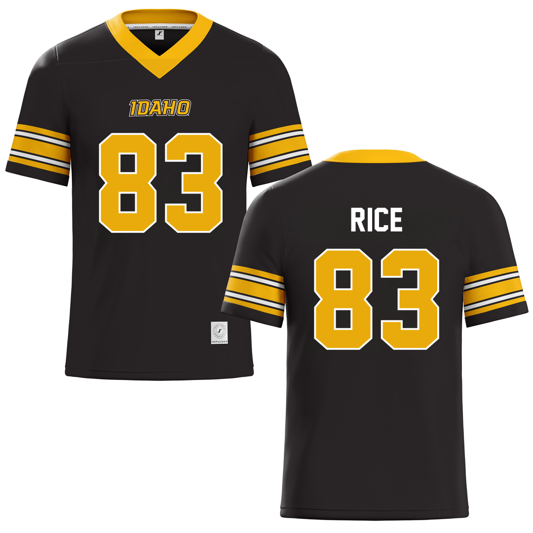 University of Idaho Black Football Jersey - #83 Brayden Rice