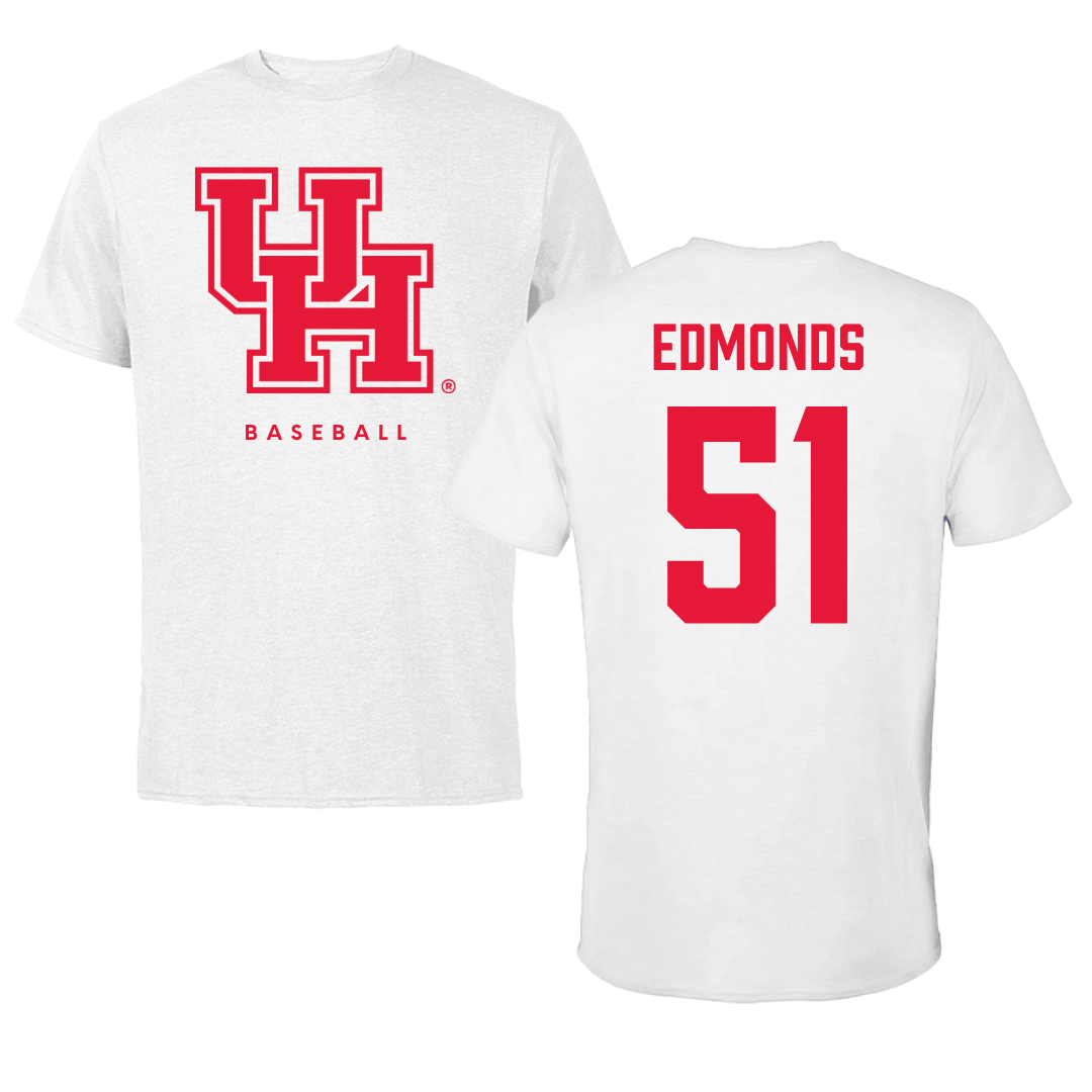 University of Houston Baseball White Tee - #51 Cameron Edmonds