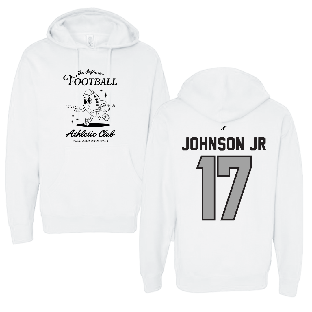 Football White Influxer Athletic Club Hoodie - #17 DJ Johnson Jr