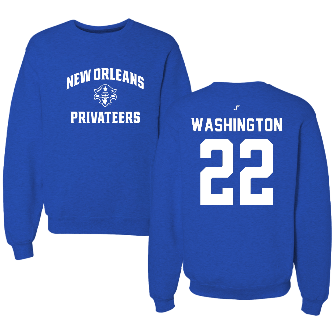 University of New Orleans Basketball Blue General Crewneck - #22 Darrius Washington