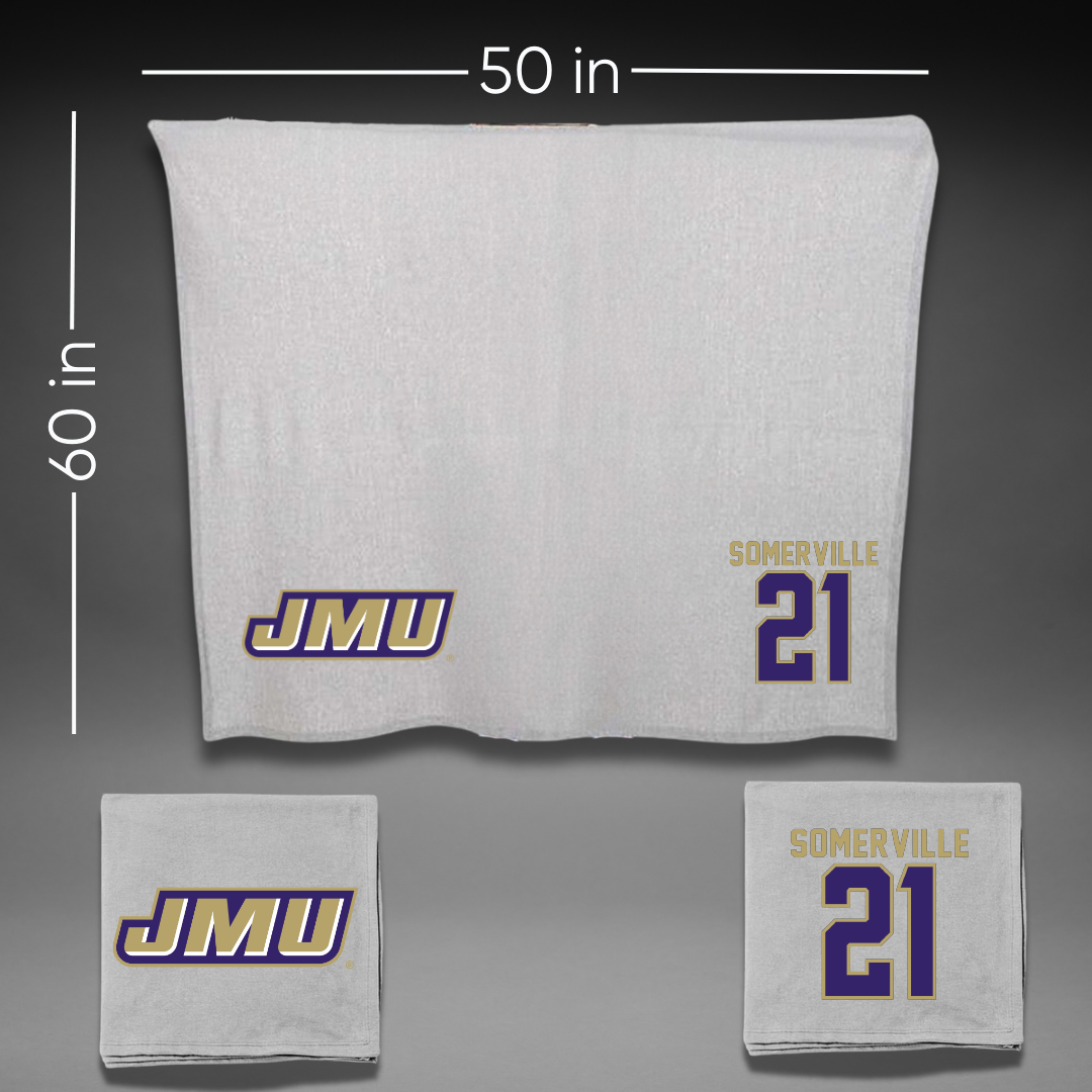 James Madison University Football Gray Blanket - #21 Jamari Somerville