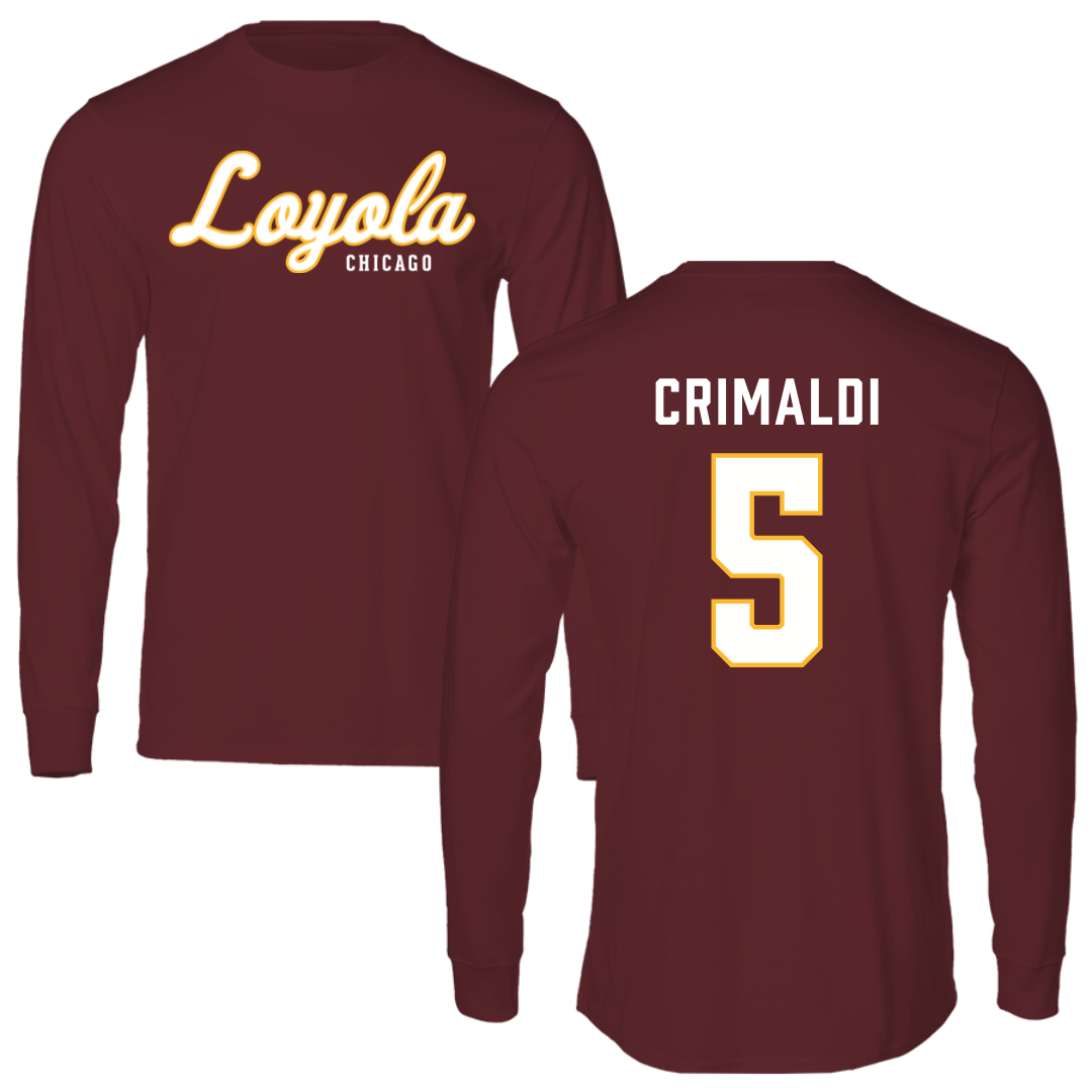 Loyola University-Chicago Softball Maroon Long Sleeve - #5 Bella Crimaldi