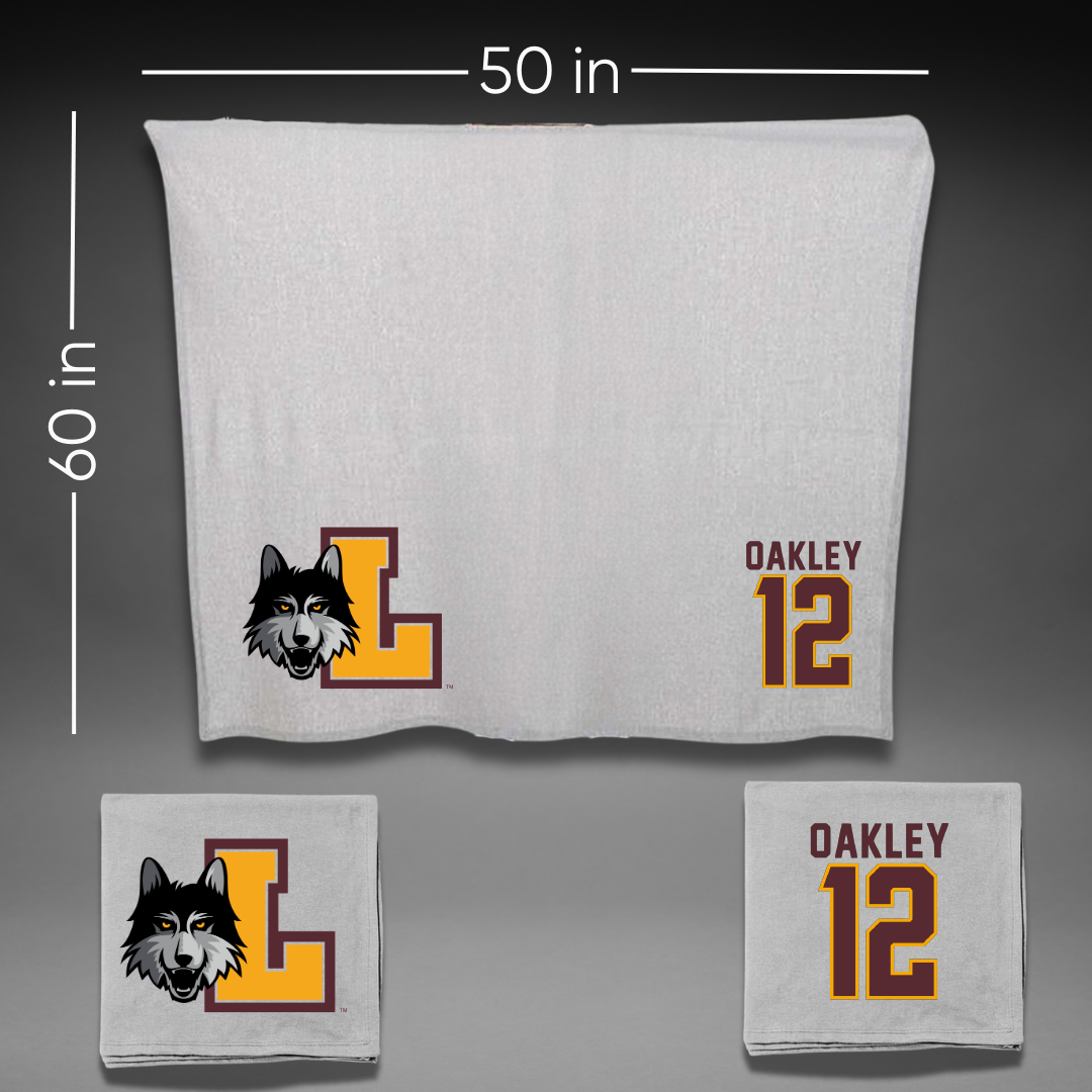 Loyola University-Chicago Volleyball Gray Blanket - #12 Matt Oakley