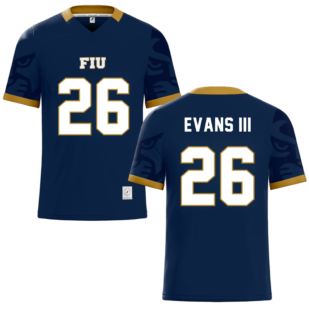 Florida International University Blue Football Jersey - #26 Victor Evans III